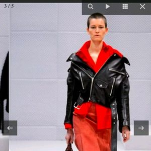 Alexander wang off the shoulder leather jacket